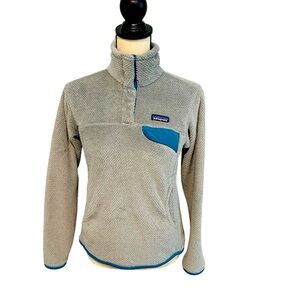 Patagonia Re-Tool Snap T Gray/Turquoise Fleece Sz S
